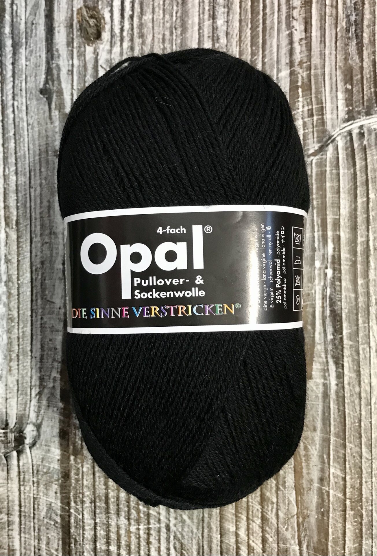Opal 4-säikeinen sukkalanka 2619 musta