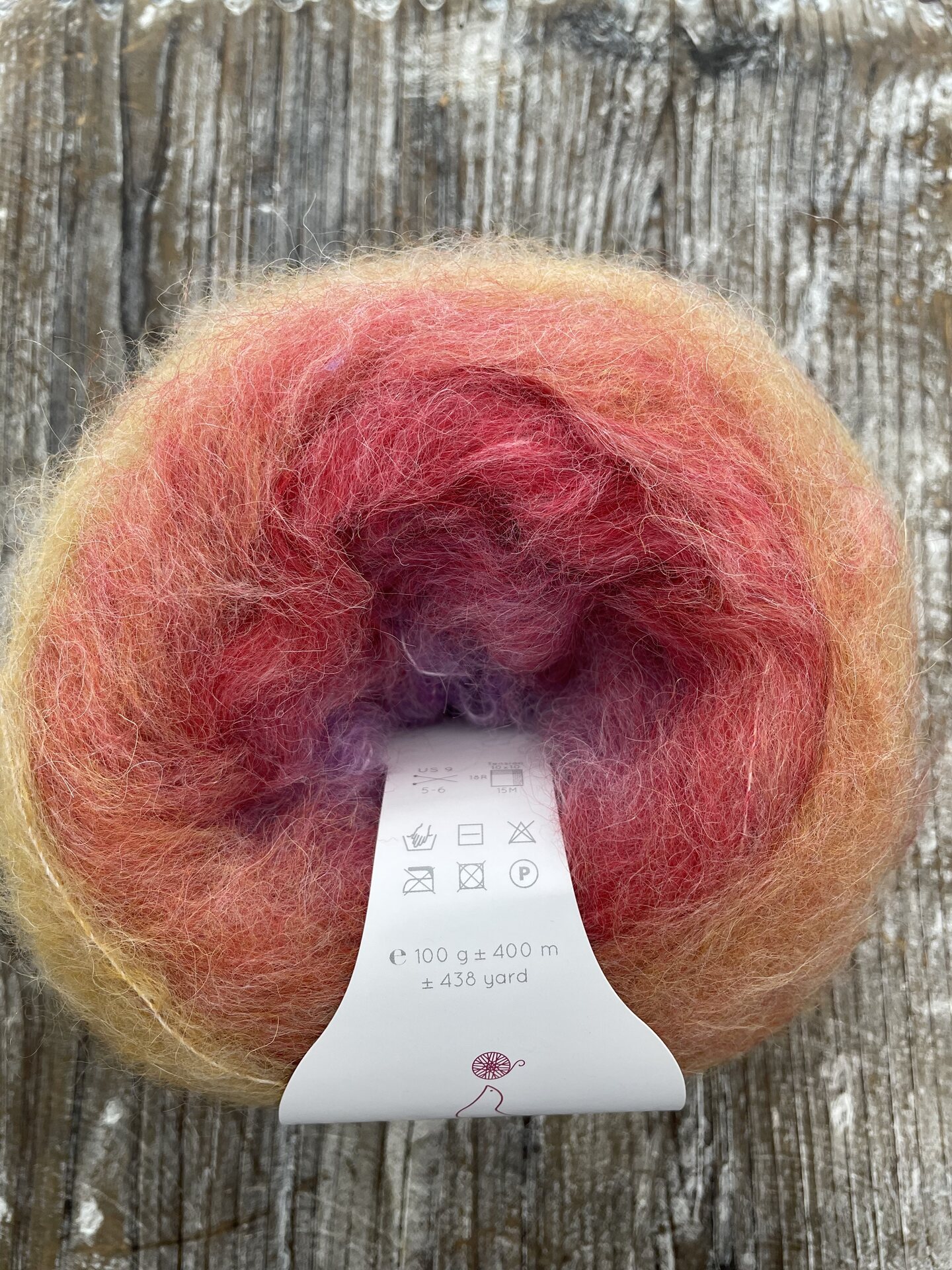 Laines du Nord Poema Alpaca 9 pehmeät oranssit ja pinkit