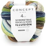 Concept by Katia Symmetric Socks & more Illusion 75 sininen-vihreä-ruskea