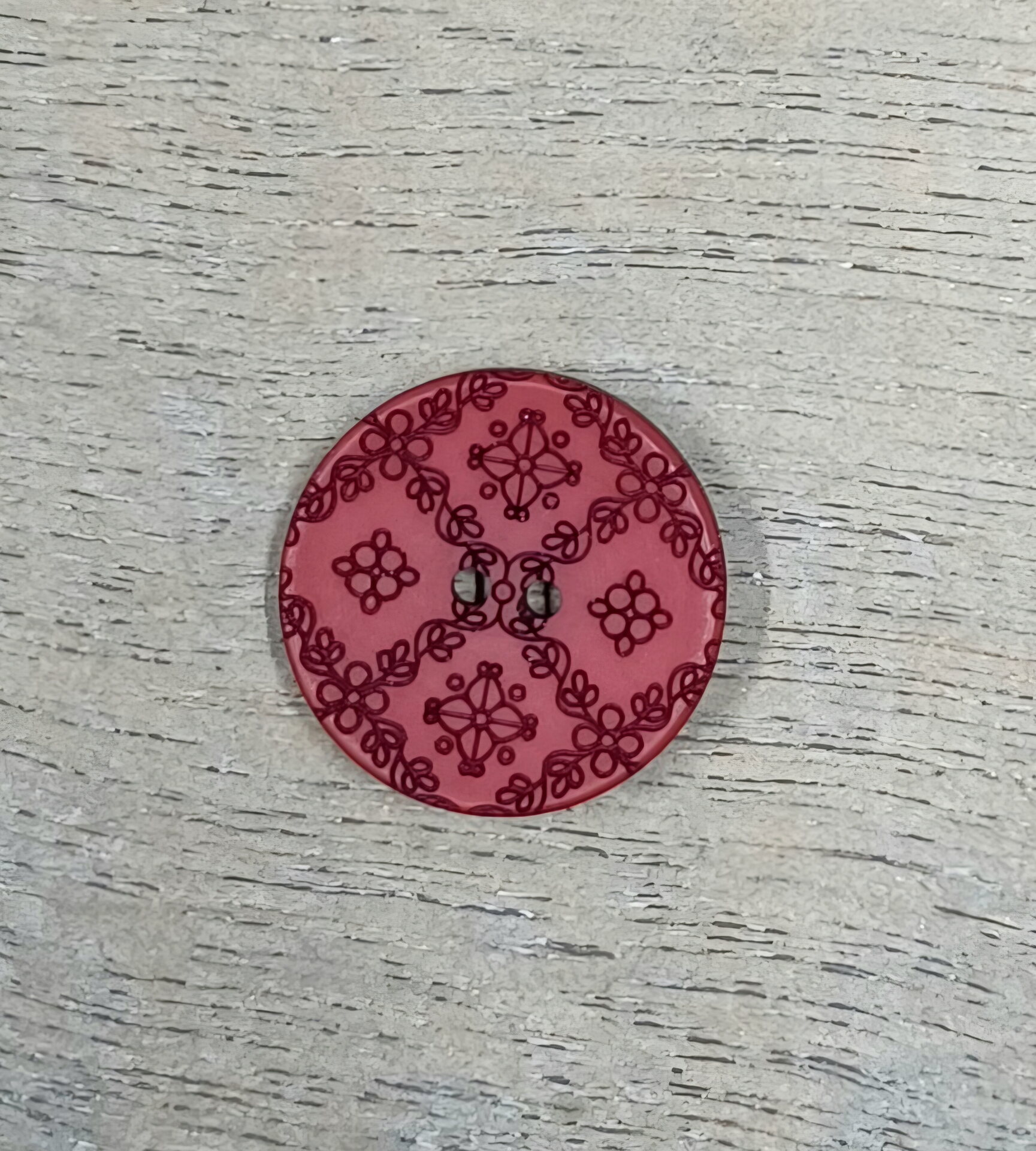 Koristeellinen nappi, 20 mm Tummanpunainen