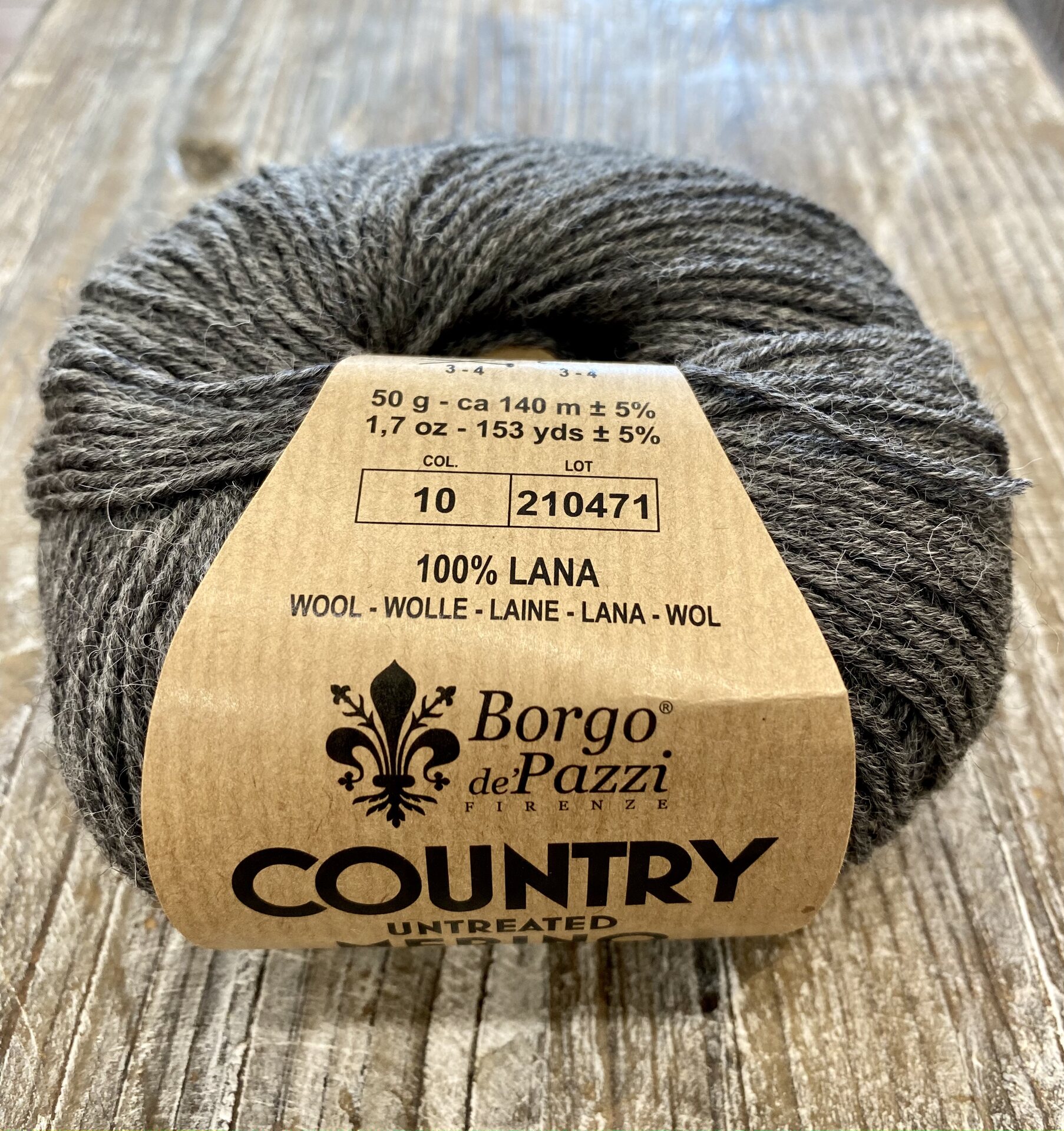 Borgo de'Pazzi Country Merino untreated 10 harmaa