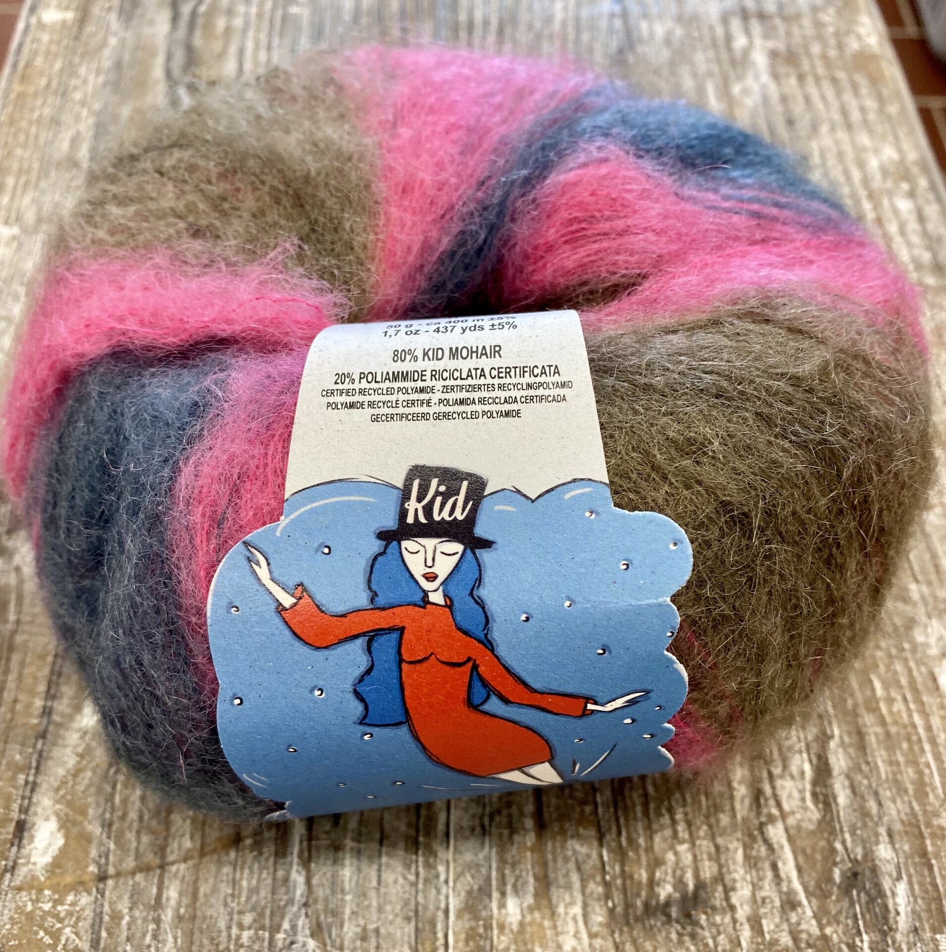 Borgo de'Pazzi Kid Mohair 4 ruskeat, pinkit, siniharmaat