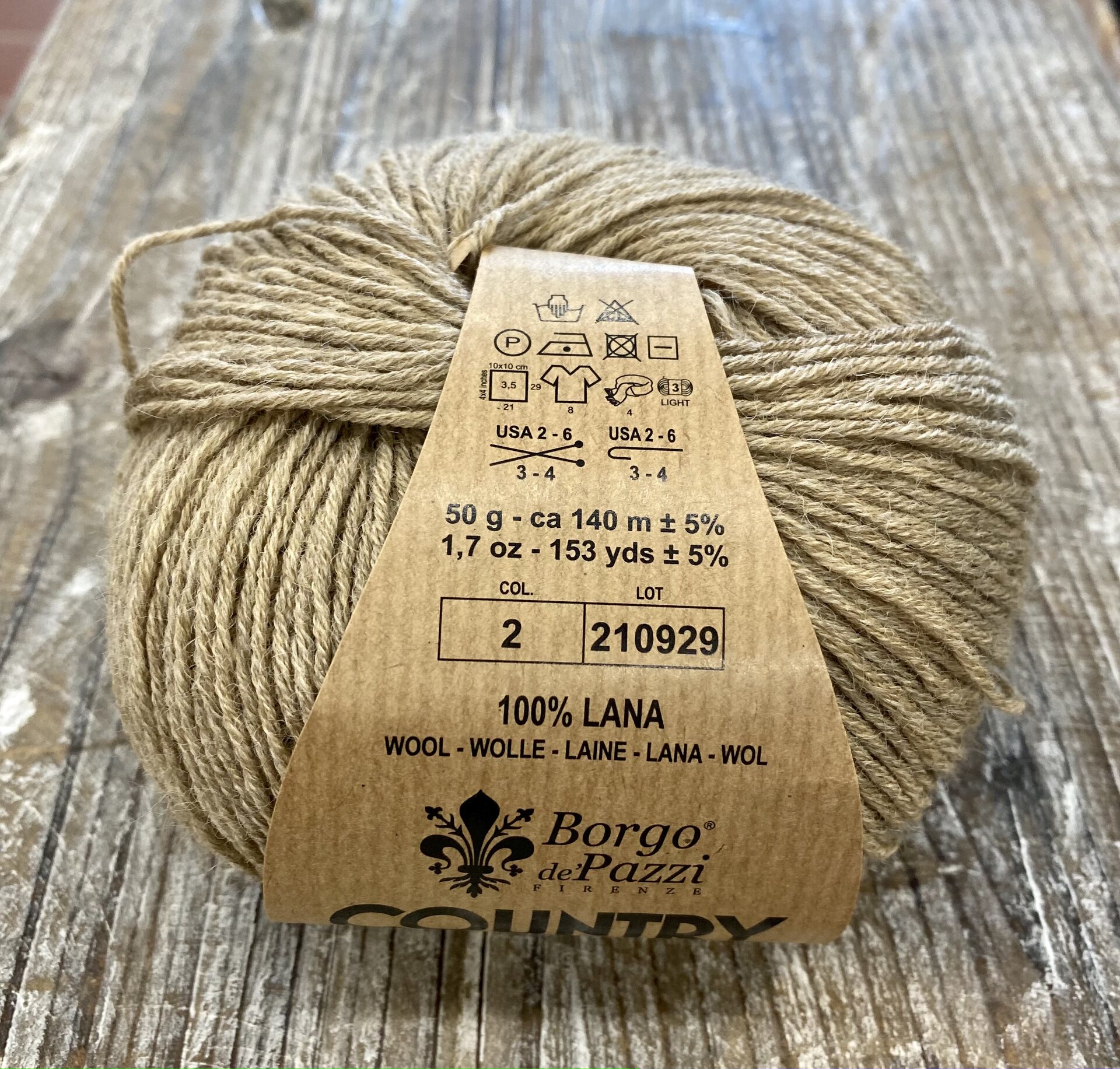 Borgo de'Pazzi Country Merino untreated 2 vaalea kameli