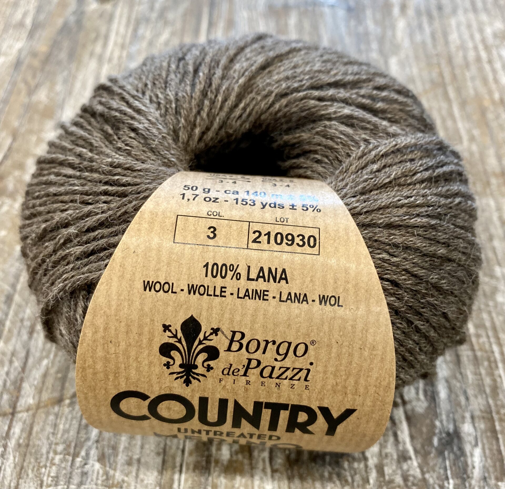 Borgo de'Pazzi Country Merino untreated 3 ruskea