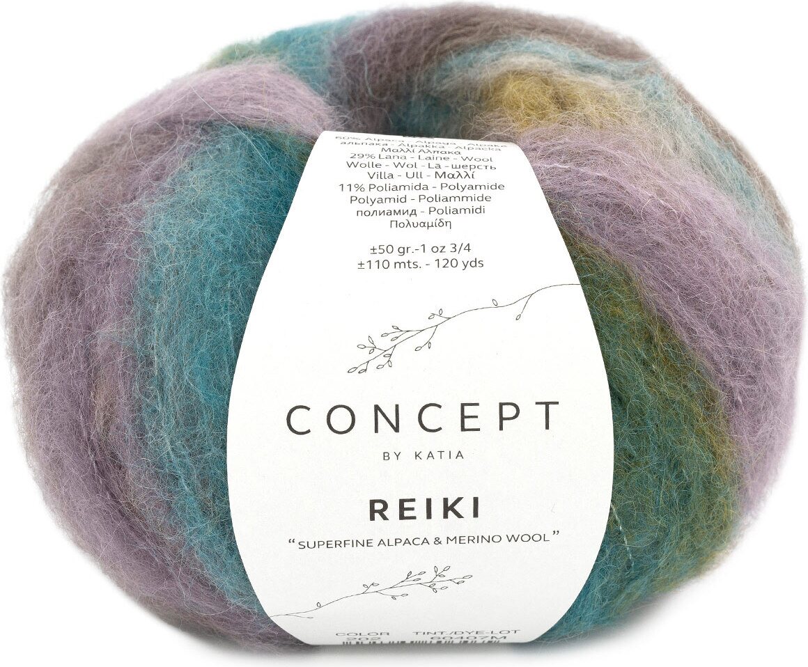 Katia Reiki 202 utuinen lila-turkoosi-oliivi