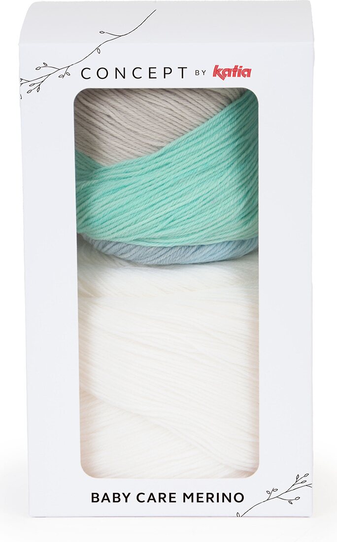 Concept by Katia Baby Care Merino 502 Ecru-blue-gray