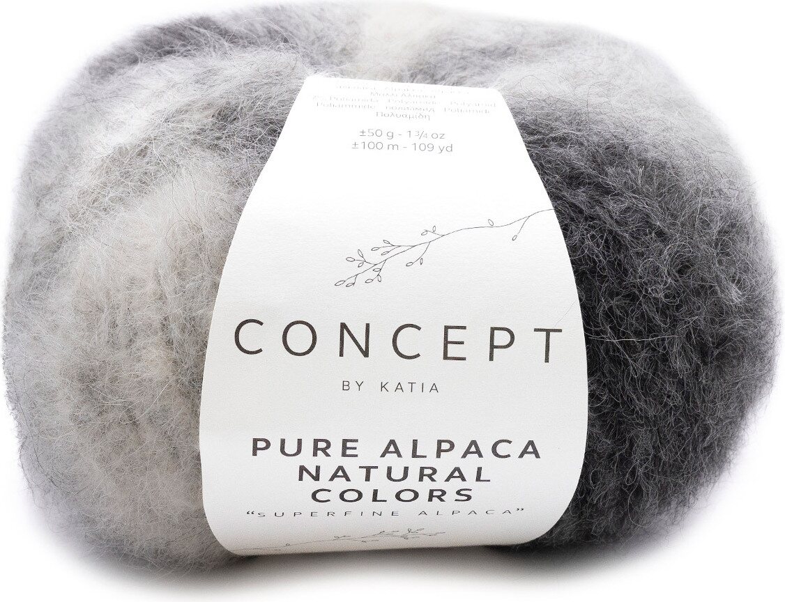 Concept by Katia Pure Alpaca Natural Color 102 vaaleanharmaa-tummanharmaa