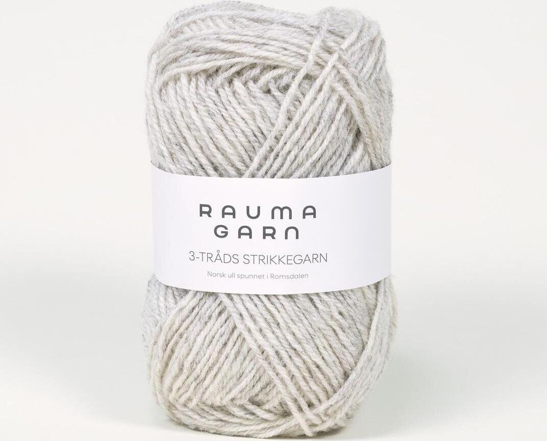 Rauma Garn 3- tr strikkegarn 103 harmaa