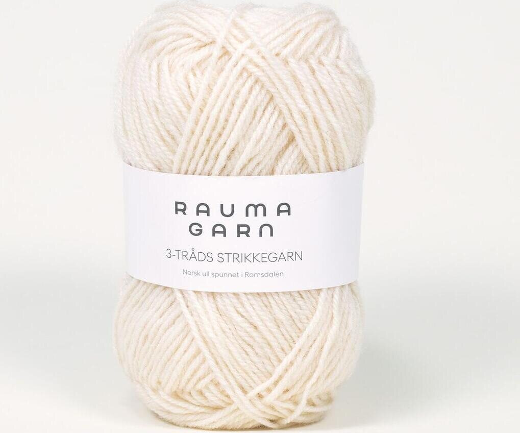 Rauma Garn 3- tr strikkegarn 101 luonnonvalkoinen