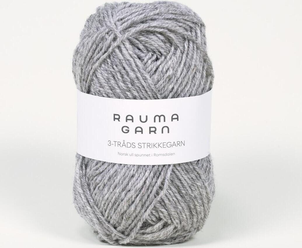 Rauma Garn 3- tr strikkegarn 104 meleerattu harmaa