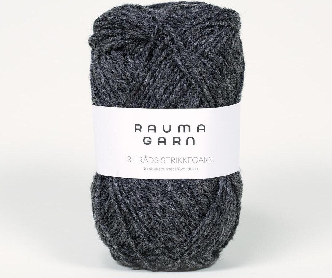 Rauma Garn 3- tr strikkegarn 114 Koksinharmaa