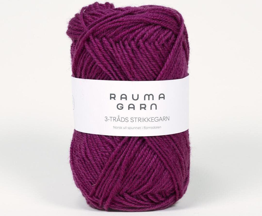 Rauma Garn 3- tr strikkegarn 141 punalila