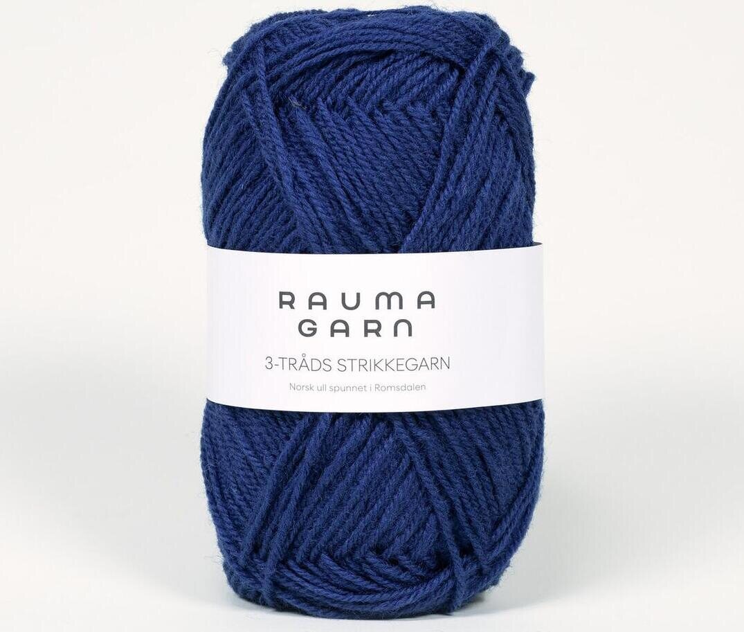 Rauma Garn 3- tr strikkegarn 147 tumman sininen