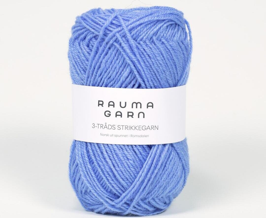 Rauma Garn 3- tr strikkegarn 155 vaaleansininen