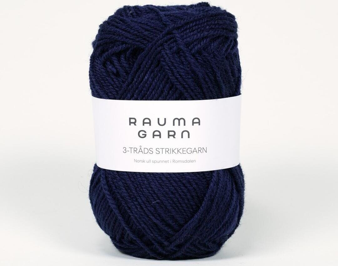 Rauma Garn 3- tr strikkegarn 159 tumman sininen
