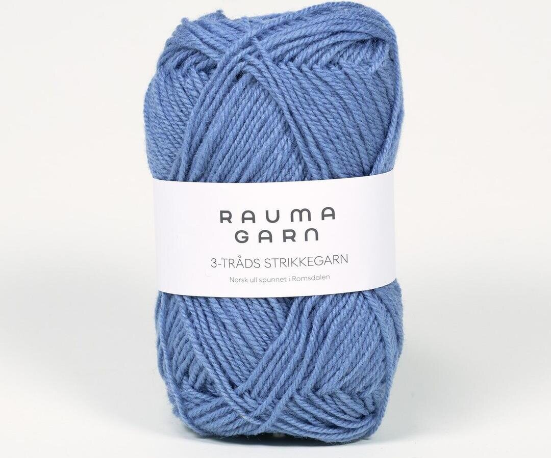 Rauma Garn 3- tr strikkegarn 168 lemmikinsininen