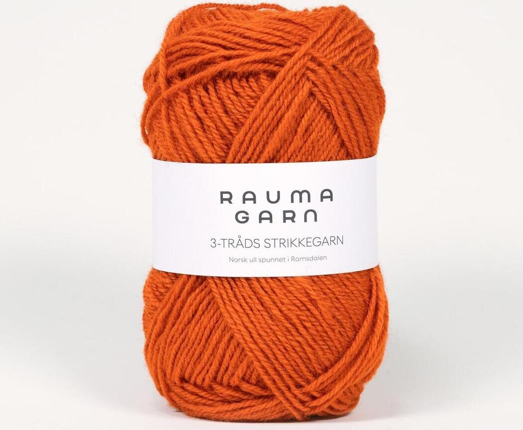 Rauma Garn 3- tr strikkegarn 177 tumma oranssi