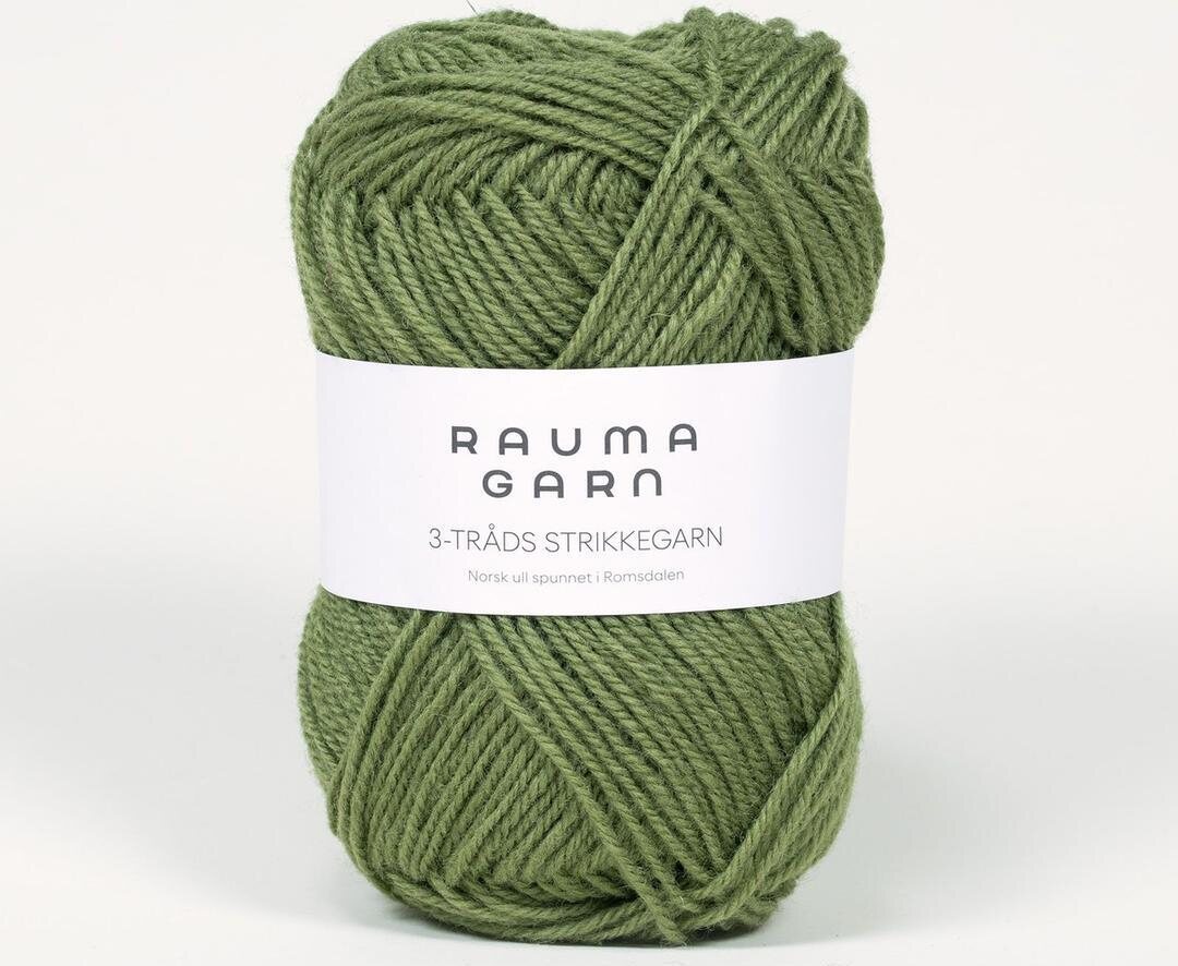 Rauma Garn 3- tr strikkegarn 178 khakinvihreä