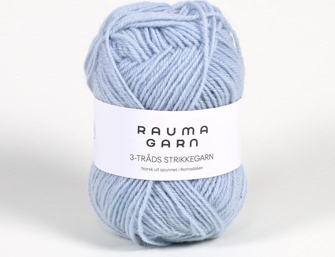 Rauma Garn 3- tr strikkegarn 191 vaaleansininen