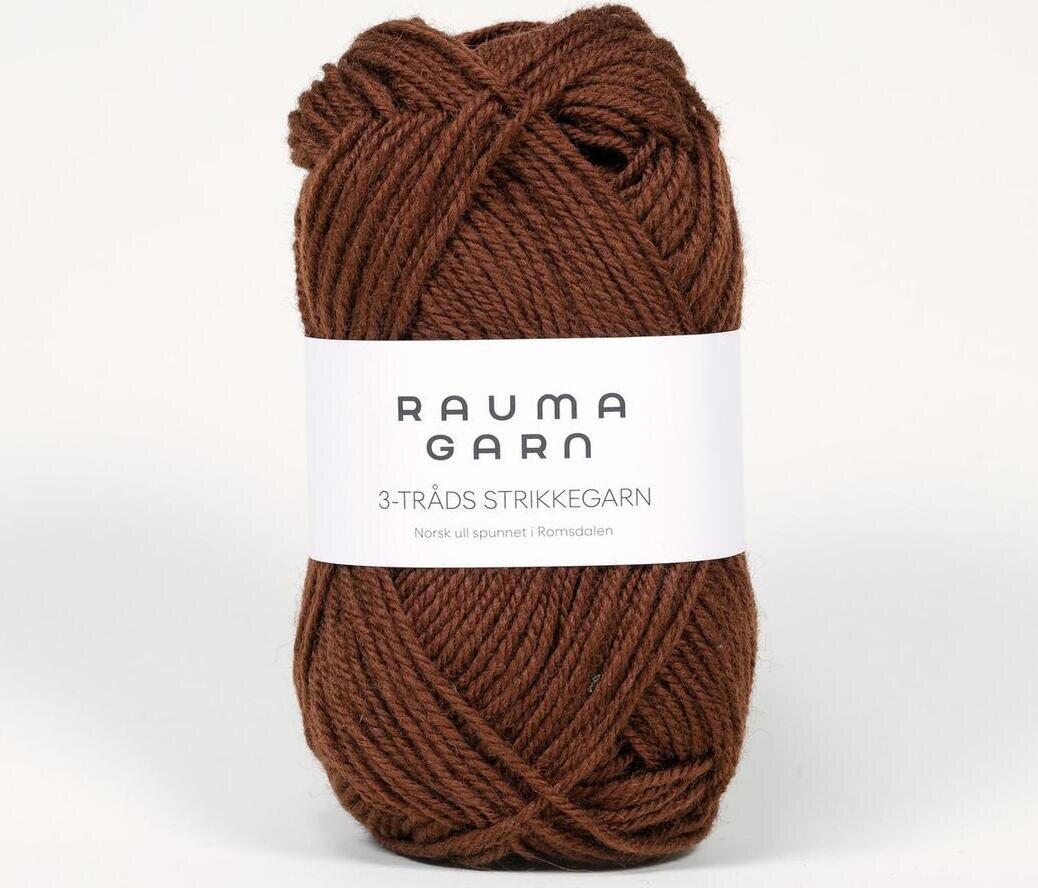 Rauma Garn 3- tr strikkegarn 199 punaruskea