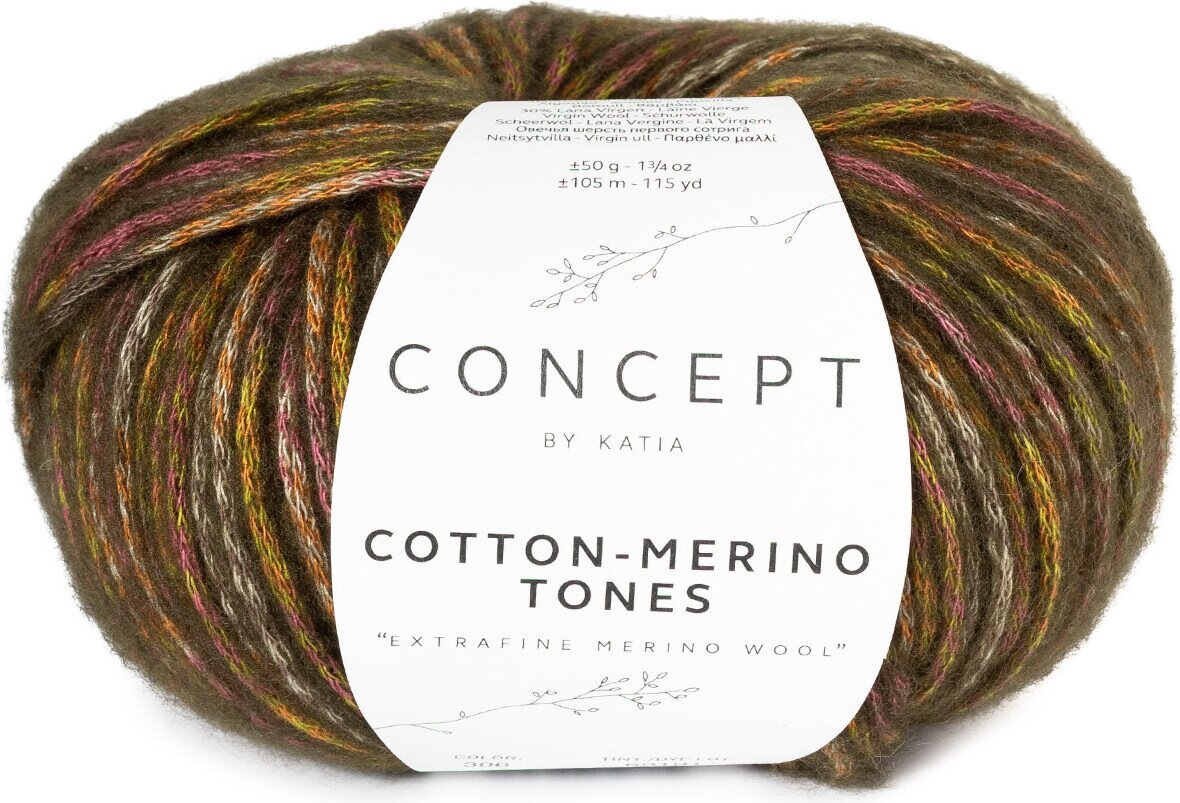 Concept by Katia Cotton-Merino Tones 306 Green-Fuchsia-Orange