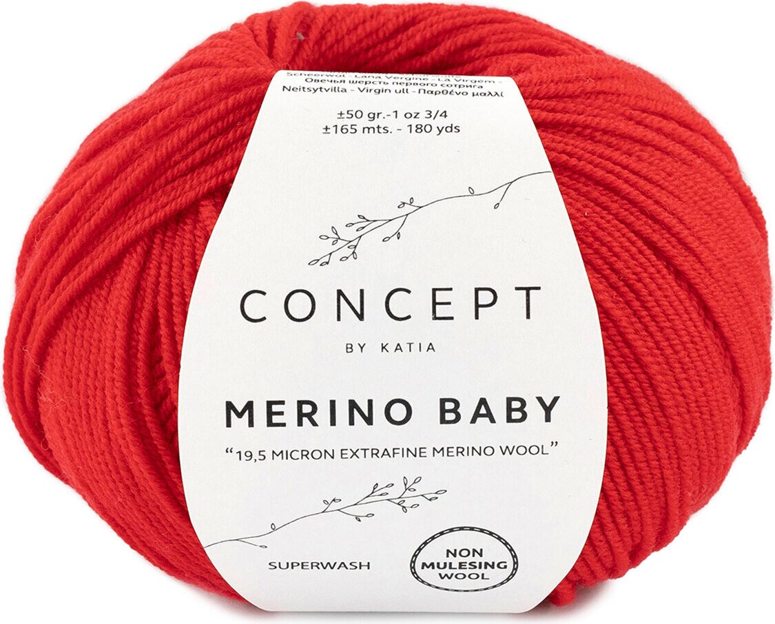 Katia Merino Baby 4 kirkas punainen