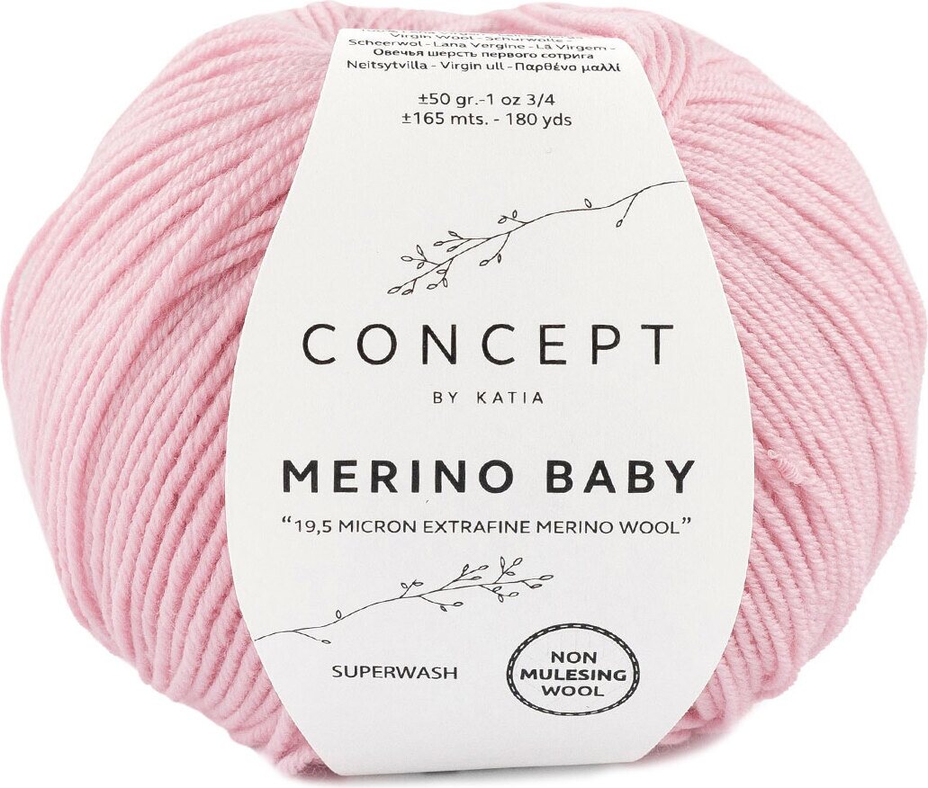 Katia Merino Baby 92 vaalea pinkki