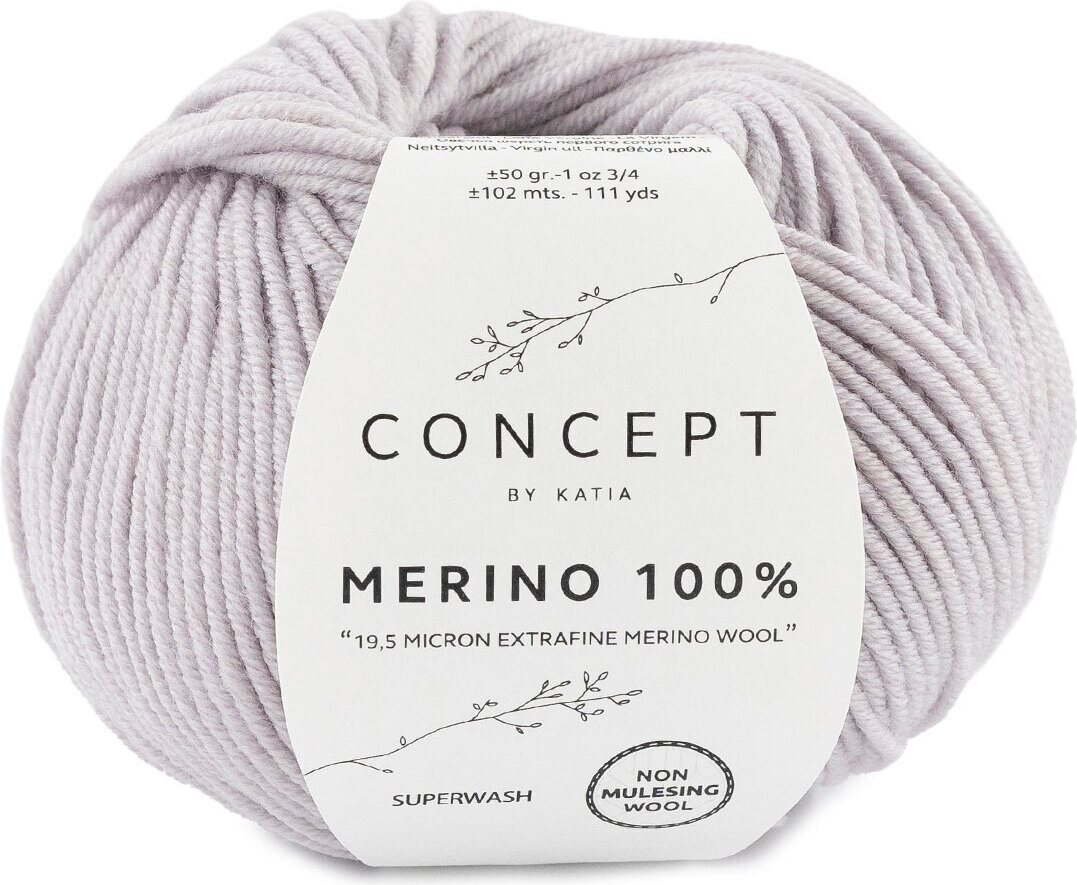 Katia Merino 100% 86 vaalea helmen harmaa