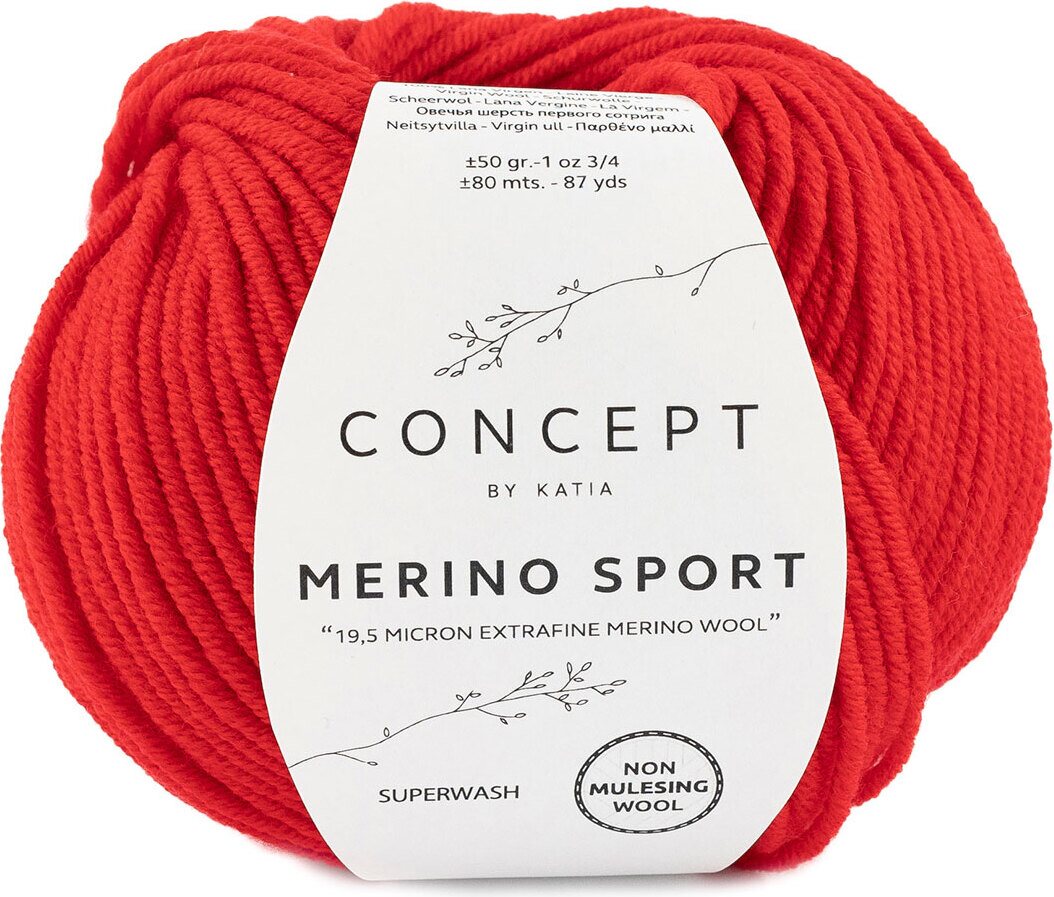 Katia Merino Sport 04 kirkas punainen