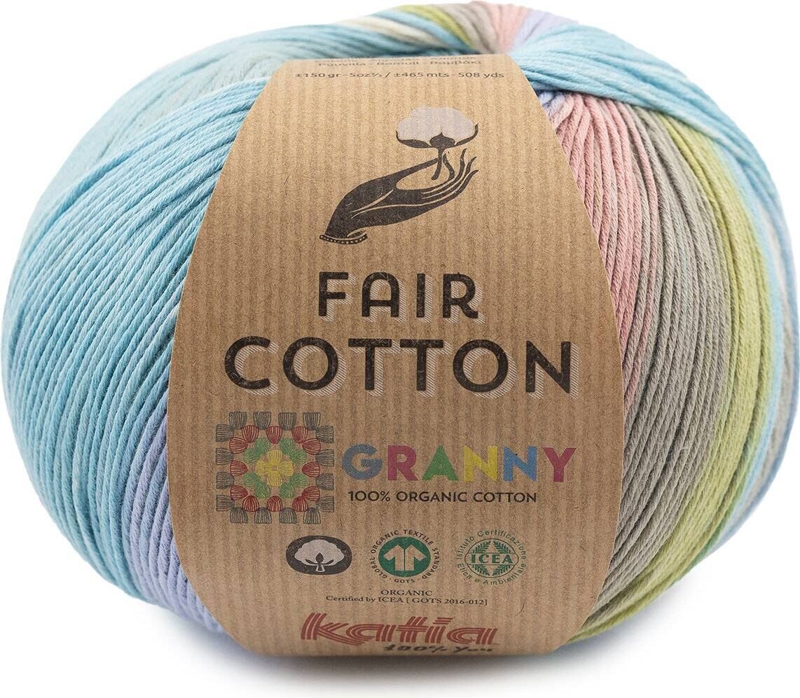 Katia Fair Cotton Granny 305 pastellisininen-vihreä-lila-vaal.pun-beige