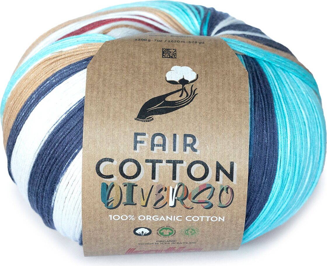 Katia Fair Cotton Diverso 400 ruskeat-lilat-siniset