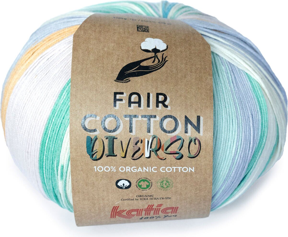 Katia Fair Cotton Diverso 402 pastellivihreät-keltaiset-siniset