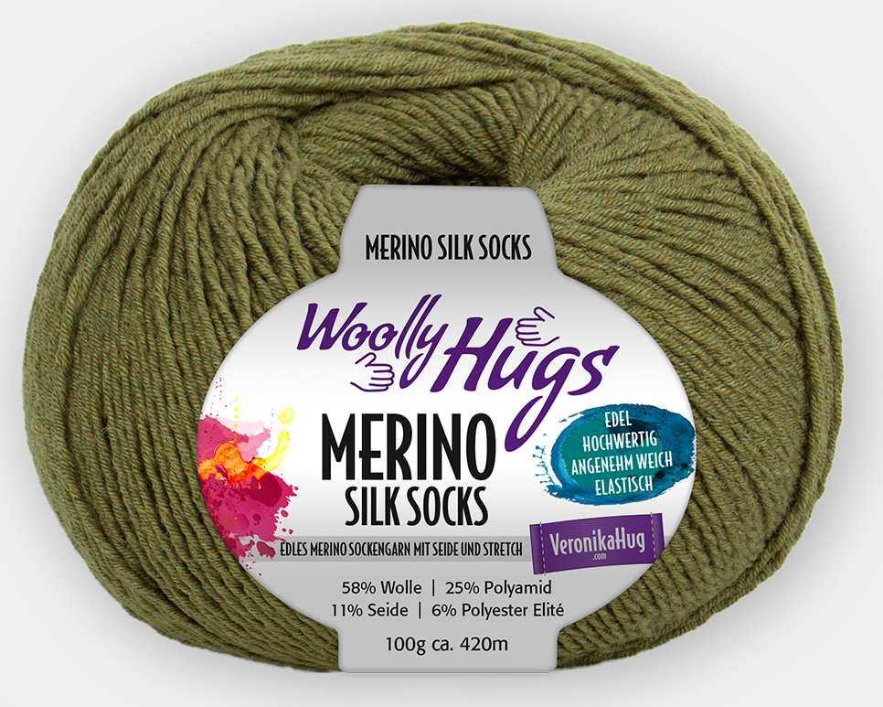 Merino Silk Socks 273 sammaleenvihreä