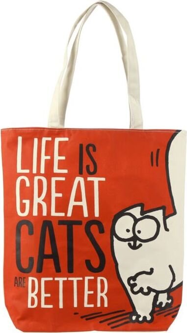 Sarjakuva- olkakassit Simon's Cat vetoketjullinen kassi, punainen