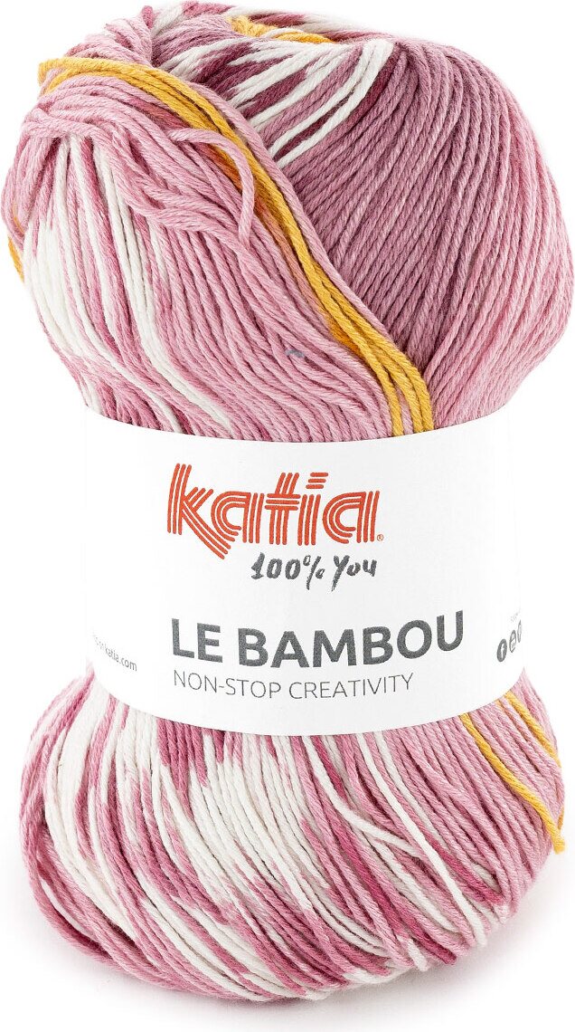 Katia Le Bambou 201 roosa-sinapinkeltainen