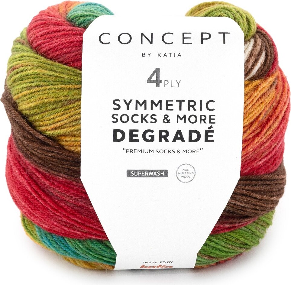 Concept by Katia Degradé Symmetric Socks & More 85 ruskea-punainen-vihreä-sininen-keltainen