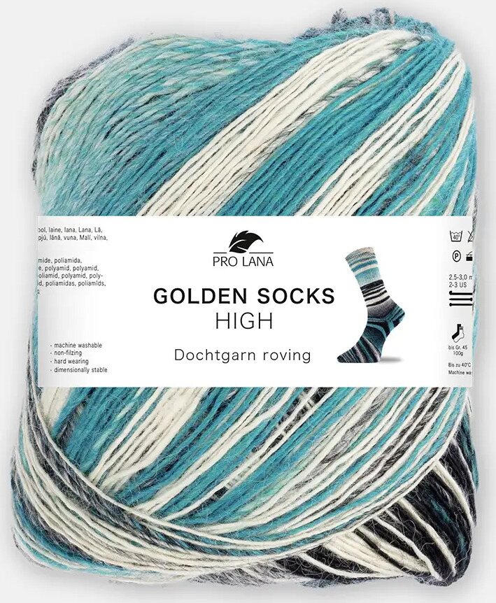 Pro Lana Golden Socks High 723 turkoosi