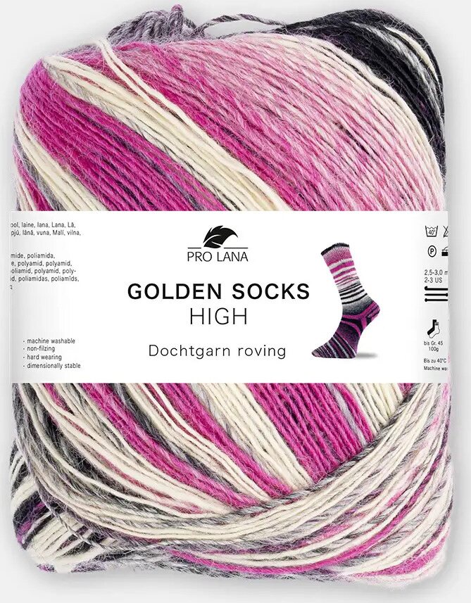 Pro Lana Golden Socks High 725 pinkki