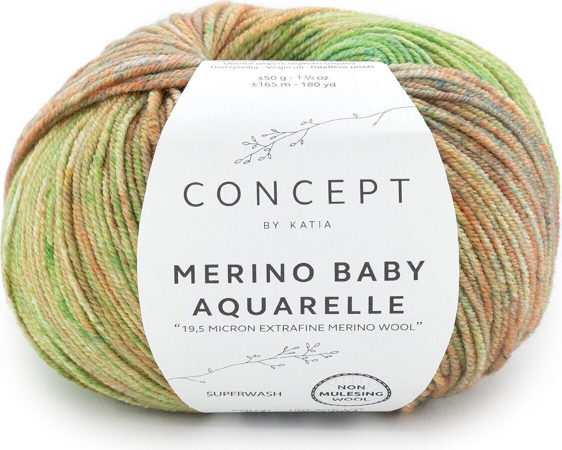 Concept by Katia Merino Baby Aquarelle 364 vihreä-persikka-turkoosi