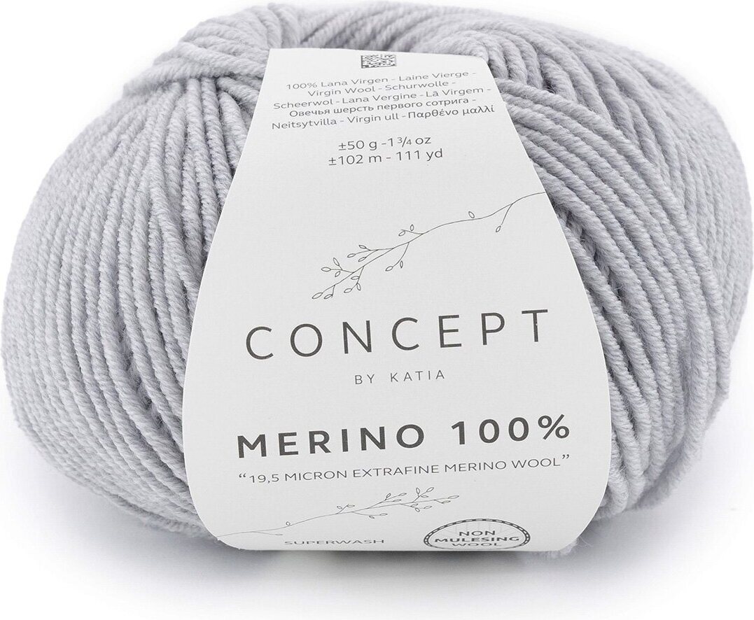 Katia Merino 100% 506 vaalea harmaa