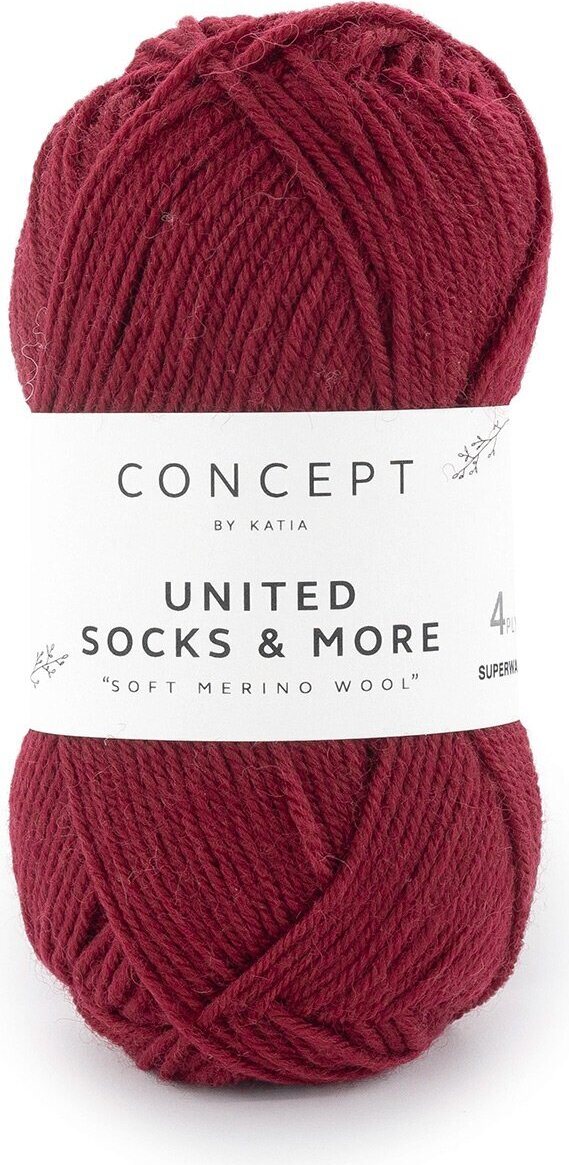 Concept by Katia United Sock & More 040 burgundin punainen