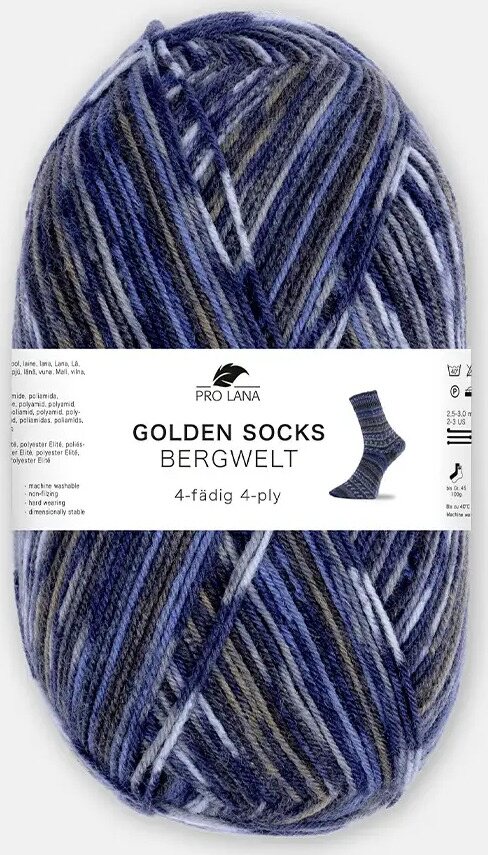 Pro Lana Golden Socks Bergwelt 806.07 sini-harmaa