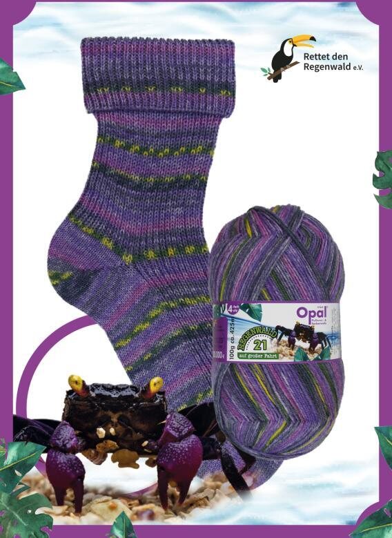 Opal Regenwald 21 6-säikeinen sukkalanka 11611 Schiffsmechanikerin