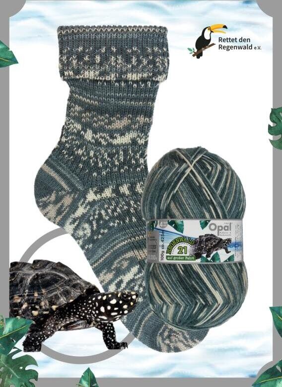 Opal Regenwald 21 6-säikeinen sukkalanka 11614 Kapitänin Schildi