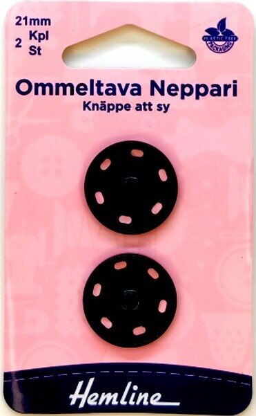 Hemline Ommeltava neppari 21 mm, 2 kpl