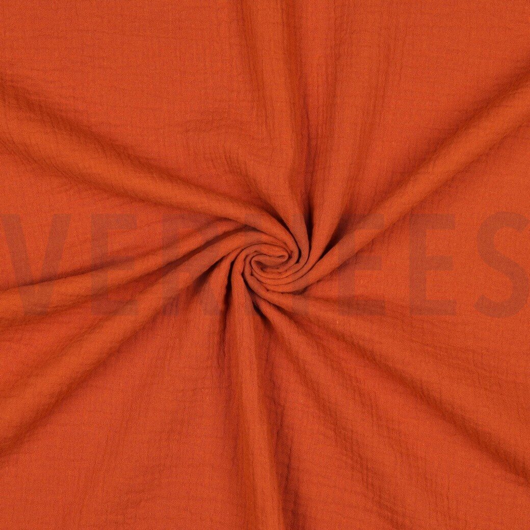 Verhees Textiles Double gauze, yksiväriset Rust