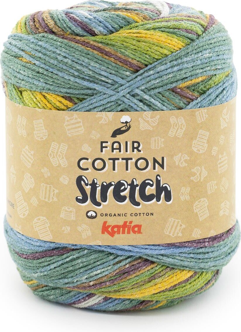 Katia Fair Cotton Stretch 100 Blue-green -yellow