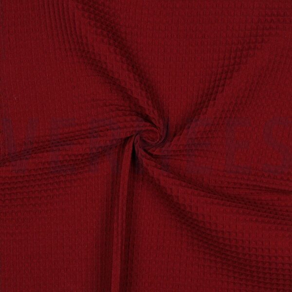 Verhees Textiles Vohvelikangas, pala 2 m Burgundin punainen