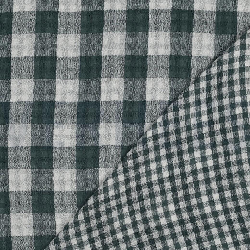 Verhees Textiles Double gauze, ruudulliset Cyan