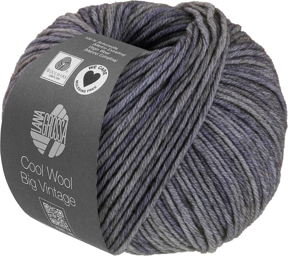 Lana Grossa Cool Wool Big Vintage 7191 tummanharmaa